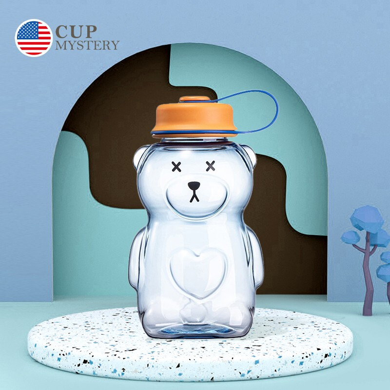 cup mystery 卡通小熊创意双盖随手杯 430ml