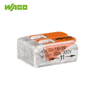 WAGO 万可(wago)接线端子 电线接头 两孔连接器 软硬线通用绝缘端子 20只装221-412