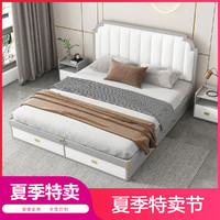 SHANGYU 尚御世家 意式床轻奢床现代简约双人床主卧1.8米婚床小户型1.35m储物北欧床