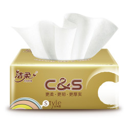 cs洁柔抽纸3层120抽面巾纸16包无香整箱售卖