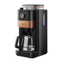ACA 北美电器 咖啡机家用小型全自动研磨一体智能分杯美式磨豆075A 黑色