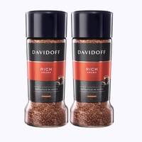 PLUS会员：DAVIDOFF 黑咖啡 意式浓缩速溶纯苦咖啡粉 Rich香浓100g*2瓶