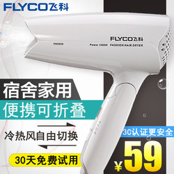 FLYCO 飞科 电吹风机FH6255家用电吹风筒折叠式吹风机冷热风恒温静音风筒