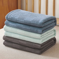 J.H.Longess 家纺 日式色织全棉针织线毯双面盖毯夏凉被单人被薄毯子