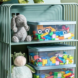 Citylong 禧天龙 塑料透明收纳盒整理箱玩具有盖储物箱  大号收纳盒石青色三个装