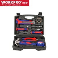 WORKPRO 万克宝 W009046N 9件套家用工具箱套装 电工木工维修五金手动工具组套