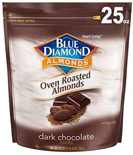 BLUE DIAMOND Almonds 黑巧克力味小吃坚果，25盎司（709g)