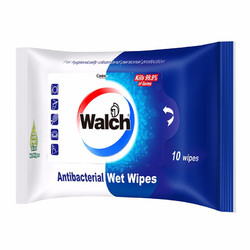 Walch 威露士 洁肤湿巾芦荟袋装10片*12袋 杀菌99.9%便携旅行湿纸巾独立包装