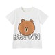 88VIP：LINE FRIENDS 布朗熊 儿童纯棉圆领短袖T恤