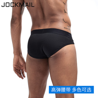 JOCKMAIL男士内裤男精梳棉透气性感运动宽松透气纯棉黑色三角裤头