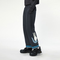 C2H4_LACOSTE_Sweatpants 植绒鳄鱼Logo三色条螺纹卫裤