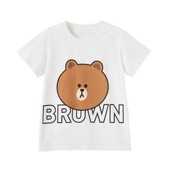 LINE FRIENDS 布朗熊圆领短袖T恤