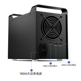 迈和伦MILLENNION Type C USB3.2 GEN2 10G五盘位免工具硬盘箱3.5英寸磁盘柜独立电源开关支持Mac OS windows