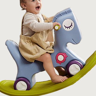 babycare WDA001-A 儿童二合一摇马 蒙因蓝+坐垫 蓝色