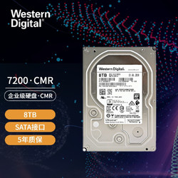 Western Digital 西部数据 WD ）企业级NAS网络存储服务器机械硬盘3.5 英寸 垂直式 SATA3.0 8T    HUS728T8TALE6L4