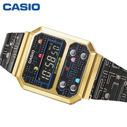 CASIO 卡西欧 x PAC-MAN 男士石英腕表 A100WEPC-1BDR