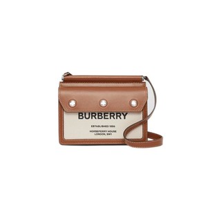 BURBERRY 博柏利 TITLE系列 Horseferry 女士迷你印花口袋细节泰尔勒手袋 80146111 自然色/麦芽棕