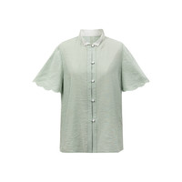 织羽集 汉元素 一颗柠檬 女士短袖衬衫 Y06385 绿色 L