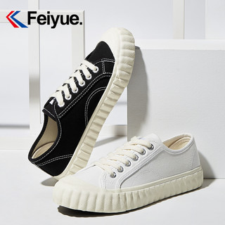 Feiyue. 飞跃 feiyue/飞跃饼干鞋女帆布鞋2023年新款春季百搭板鞋港风小白鞋