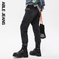 ABLE JEANS 欧帛牛仔 2021年新款披头士九分工装黑色牛仔裤男女春夏季830037
