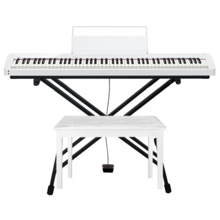 CASIO 卡西欧 88键电钢琴PX-S系列新款成人蓝牙智能触屏便携式家用儿童初学新款电钢琴 白琴头+X架+单踏
