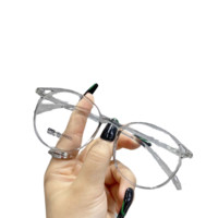 Nero 尼罗 ZH9005 透明灰TR90眼镜框+平光非球面镜片 灰变