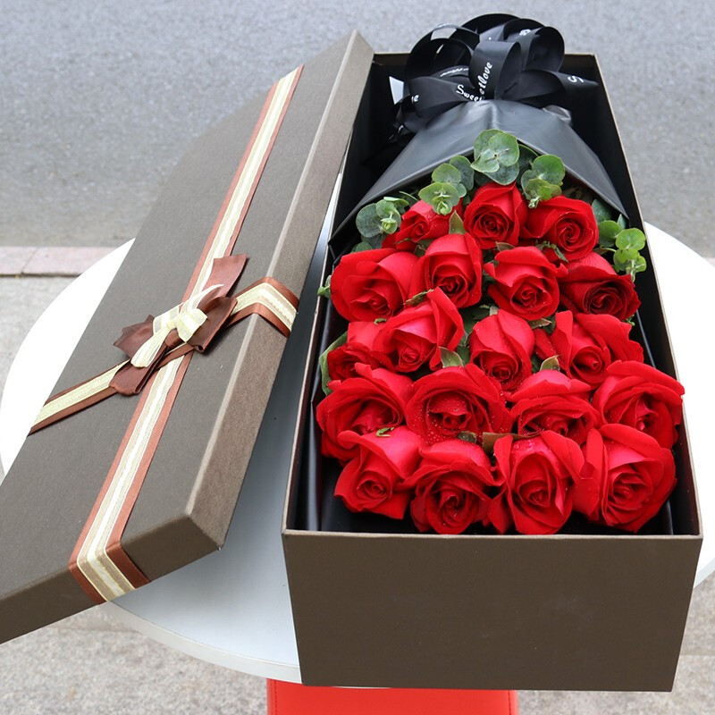 莱一刻 19朵红玫瑰礼盒 520礼物