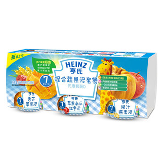 Heinz 亨氏 宝宝零食 婴儿果泥 混合蔬果泥套餐—优惠套装D 113g*3瓶