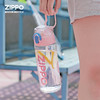 zippo吸管杯女运动水杯大容量男便捷Tritan户外防摔健身房水壶