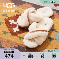 UGG2021秋季女士单鞋平底休闲露趾毛拖鞋舒适居家凉拖鞋 1017548