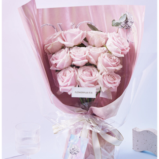 Flowerplus 花加5送女友爱人表白惊喜花束11枝粉玫瑰花束5月21日收花 报价价格评测怎么样 什么值得买