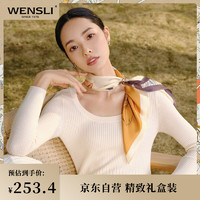 万事利 WENSLI真丝巾桑蚕丝绸方巾母亲节送妈生日礼物礼盒装玉兰赋