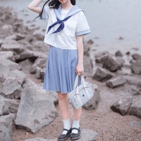 七月半夏 JK制服 弘城中 女士夏季水手服 白身水领