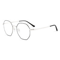 EYEPLAY 目戲 时尚系列 1024 黑银合金眼镜框+1.67折射率 防蓝光镜片