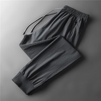 KRXSJO 2022春季新款男士休闲裤青年青少年时尚简约长裤 K111-黑色 4XL 5200-灰色-束脚 4XL