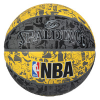 SPALDING 斯伯丁 篮球室外84-478橡胶材质涂鸦系列Blue七号