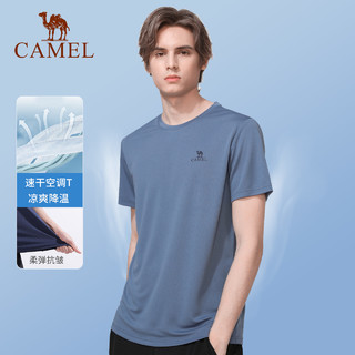 CAMEL 骆驼 户外速干T恤女短袖2023夏季薄款凉感跑步上衣宽松运动T恤男