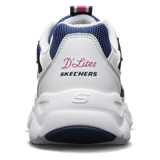 SKECHERS 斯凯奇 春季新款男女同款休闲运动鞋熊猫鞋88888105\/999090 白色/海军蓝色-WNVP（女款） 36.5