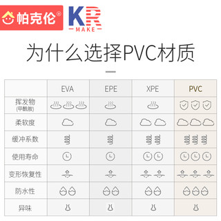 帕克伦pvc宝宝爬行垫客厅家用加厚双面儿童地垫可折叠婴儿爬爬垫（240x140x1.5cm 、新汽车赛道）