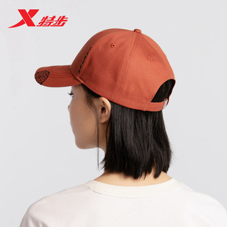 XTEP 特步 天乘系列樱花运动帽春夏新款时尚潮流刺绣中性棒球帽女 棕红 均码