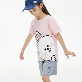 LINE FRIENDS DTA04 儿童短袖T恤 粉色 160cm