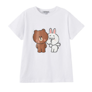 LINE FRIENDS DTA02 儿童短袖T恤 白色 140cm