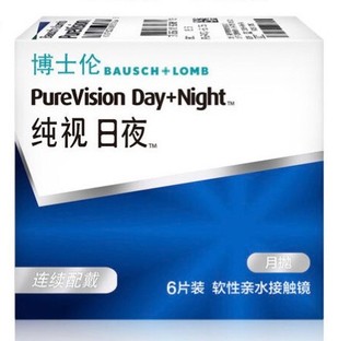 BAUSCH+LOMB 博士伦 纯视日夜 软性亲水接触镜 月抛 6片装