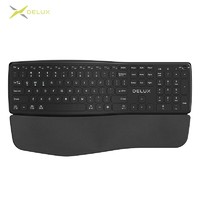 DeLUX 多彩 GM908键盘 人体工学键盘 黑色
