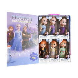 木槿 儿童迪士妮冰雪公主奇缘系列套盒6个娃娃装带礼盒