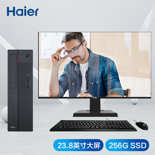 Haier 海尔 天越 Y3M 23.8英寸 台式机 黑色(赛扬J4105、核芯显卡、8GB、256GB SSD、风冷)