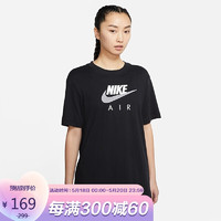 耐克NIKE 女子 T恤 AIR BF TOP 短袖文化衫 CZ8615-010黑色XL码