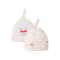 gb 好孩子 童装秋冬新品新生儿胎帽0-6月婴儿纯棉帽子2件装宝宝胎帽