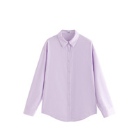 INMAN 茵曼 女士长袖衬衫 18139283 粉紫色 L