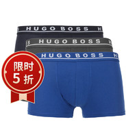 HUGO BOSS 男士平角内裤 三条装 送男友礼物 50325403 黑白灰 M 黑灰蓝 S